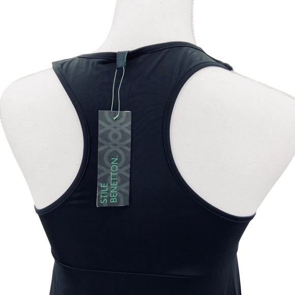 New STILE BENETTON Dress Sleeveless V-Neck Stretch Black - Picture 5 of 7